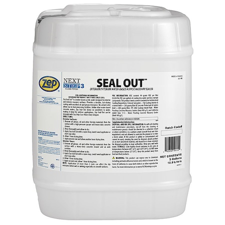 Zep Masonry Floor Sealer, High Gloss, 5 gal 194435