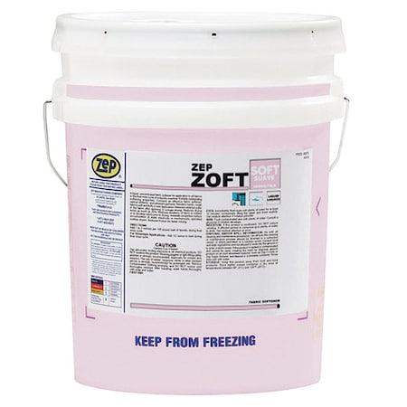Zep High Efficiency Fabric Softener, 5 gal Pail, Liquid, Pleasant Citrus, Pink 131935