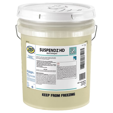 Zep High Efficiency Laundry Detergent, 5 gal Pail, Liquid, Unscented, Yellow U44635