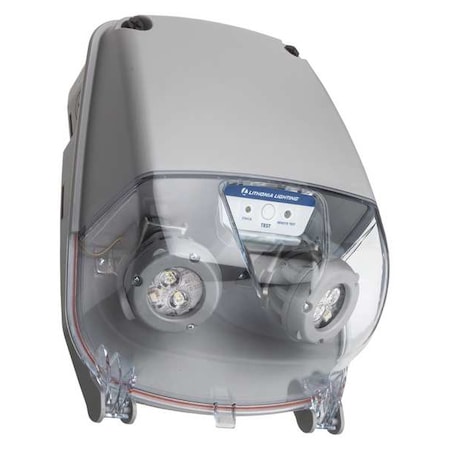 Lithonia Lighting Emergency Light, 6.6W, LED, Plastic, Gray EXTL SP640L UVOLT LTP HO SDRT