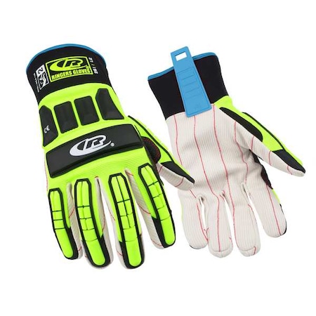 Ansell Impact Resistant Gloves, Green, M, PR 261