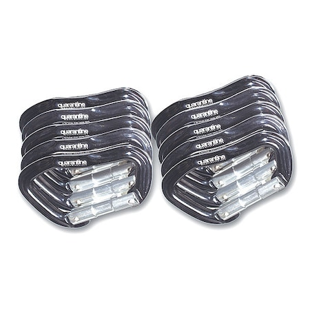 Quarantine Restraints Carabiner, Metal, Black, PK10 QAB-CBL