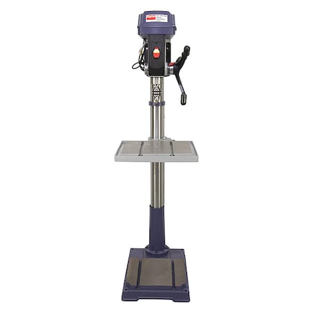 Dayton Floor Drill Press, Belt Drive, 1 1/2 hp, 120V AC V, 20 in Swing, 12 Speed 54ZW28