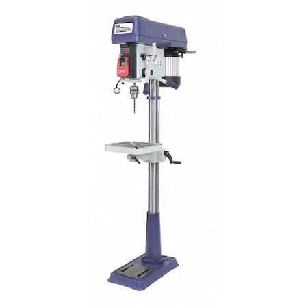 Dayton Floor Drill Press, Belt Drive, 1/2 hp, 115/230V AC V, 15 in Swing, 16 Speed 54ZW30