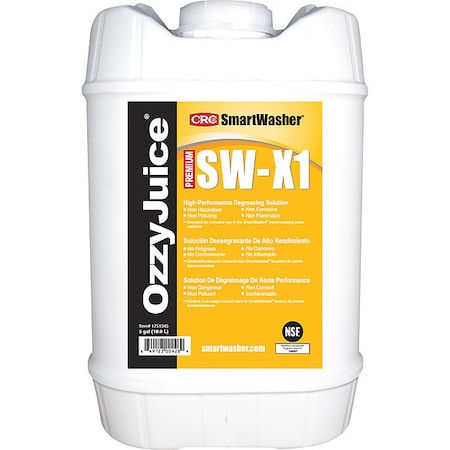SMARTWASHER SW-X1 High Performance Degreasing Cleaner/Degreaser, 5 gal Pail, Ready to Use, Water Based 1751304