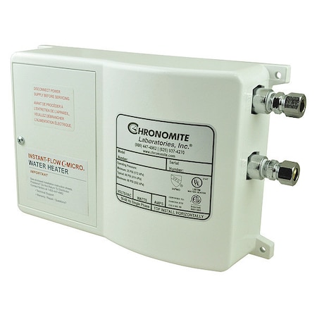 CHRONOMITE INSTANT-FLOW MICRO Electric Tankless Water Heater, Undersink, Single Phase CM-30L/277 110F