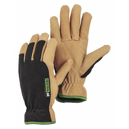 Hestra Glove, Leather, Goatskin, Black/Tan, L 73010-701-09