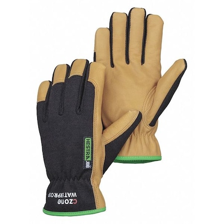 Hestra Cold Protection Gloves, Goatskin Leather Palm, CZone Membrane Lining, Black/Tan, L (10) 73060-09
