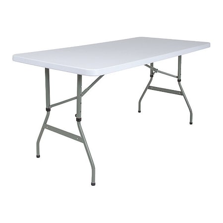 Flash Furniture Rectangle Folding Table, Plastic Top, White RB-3050ADJ-GG