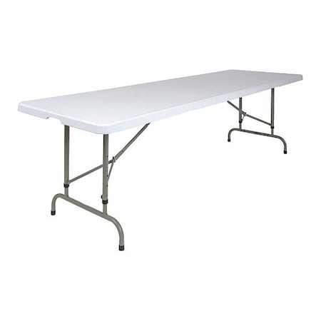 Flash Furniture Rectangle Folding Table, Plastic Top, White RB-3096ADJ-GG