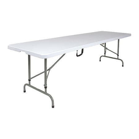Flash Furniture Rectangle Folding Table, Plastic Top, White RB-3096FH-ADJ-GG