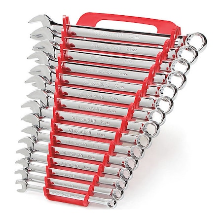 TEKTON Combination Wrench Set with Holder, 15-Piece (8-22 mm) 18792