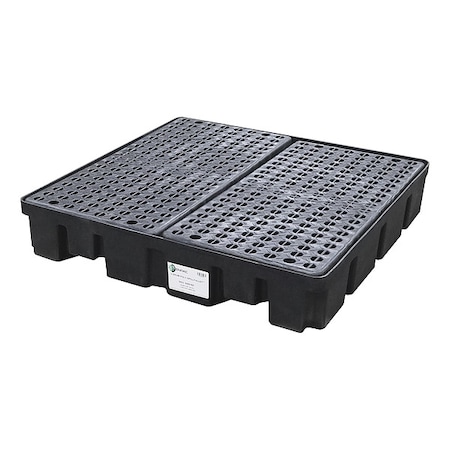 Black Diamond Eco Solutions Spill Pallet, 66 gal Spill Capacity, 4 Drums, 4,000 lb Load Capacity, Polyethylene 5400-BD