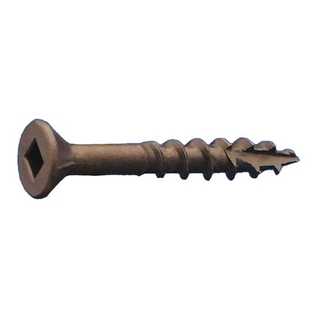 Daggerz Wood Screw, #8, 1-3/4 in, Oil Rubbed Low Carbon Steel Flat Head Square Drive, 4000 PK DLFLSQL08134