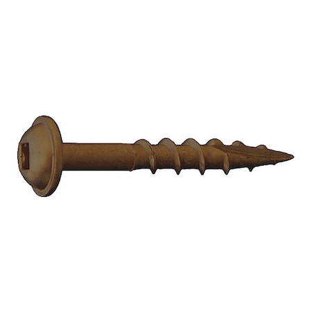 Daggerz Wood Screw, #8, 1-1/4 in, Oil Rubbed Low Carbon Steel Flange Round Head Square Drive, 6000 PK DLRWSQL081104
