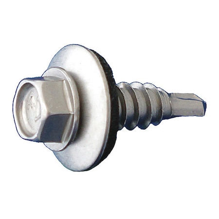 Daggerz Self-Drilling Screw, 1/4" x 7/8 in, Dagger Guard 410 Stainless Steel Flange Hex Head 2500 PK NEOSTHSSCT1478