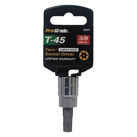 Pro-Grade Tools Tamper Proof Torx Socket, 3/8"Dr., T45 12944