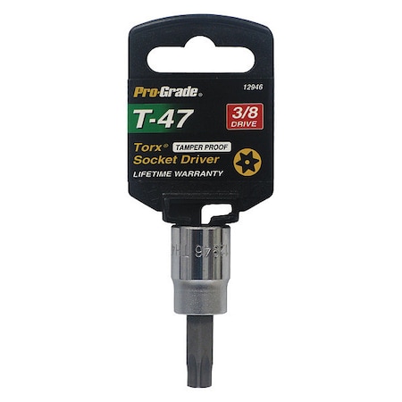 Pro-Grade Tools Tamper Proof Torx Socket, 3/8"Dr., T47 12946