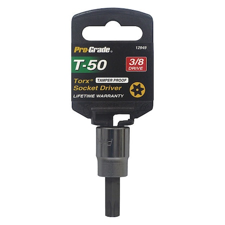 Pro-Grade Tools Tamper Proof Torx Socket, 3/8"Dr., T50 12949