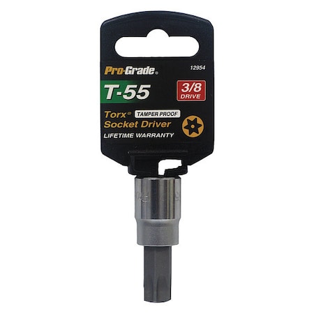 Pro-Grade Tools Tamper Proof Torx Socket, 3/8"Dr., T55 12954
