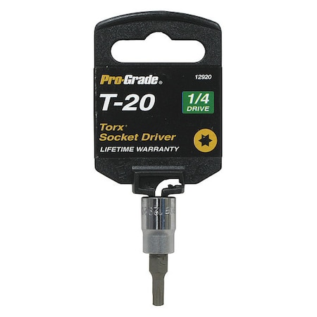 Pro-Grade Tools "ternal Torx Socket, 1/4"Dr., T20 12920