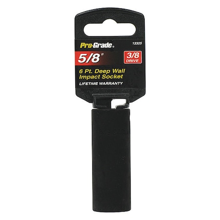 Pro-Grade Tools Socket, 3/8"Dr., 6Pt. Deep, 5/8" Impact 13325