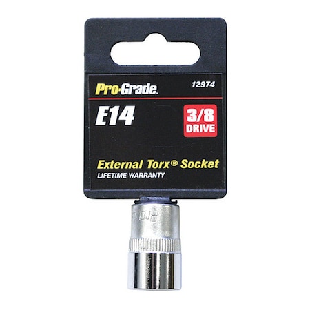 Pro-Grade Tools External Torx Socket, 3/8"Dr., E14 12974