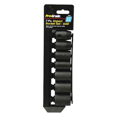 Pro-Grade Tools Socket, 7Pc.1/2"Dr., Sae Impact Set 19611