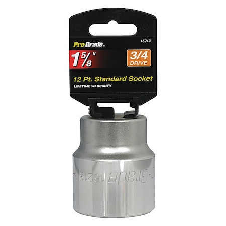 Pro-Grade Tools Socket, 3/4"Dr., 12Pt., 1-5/8" 16213
