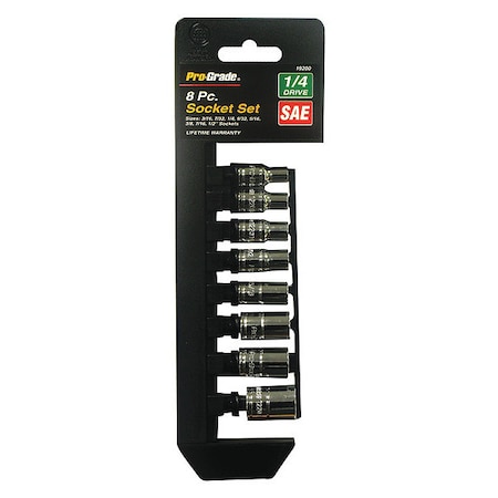 Pro-Grade Tools Socket, 8 pcs., 1/4"Dr., Sae Set 19200
