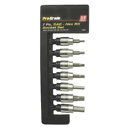 Pro-Grade Tools Sae Hex Bit Set 7 pcs., 3/8"Dr. 19029