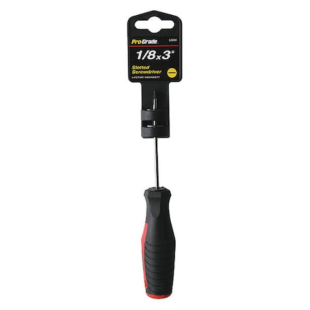 Pro-Grade Tools Slotted Screwdriver, 1/8x3" 55026