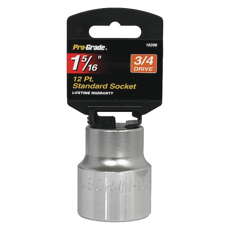 Pro-Grade Tools Socket, 3/4"Dr., 12Pt., 1-5/16" 16208