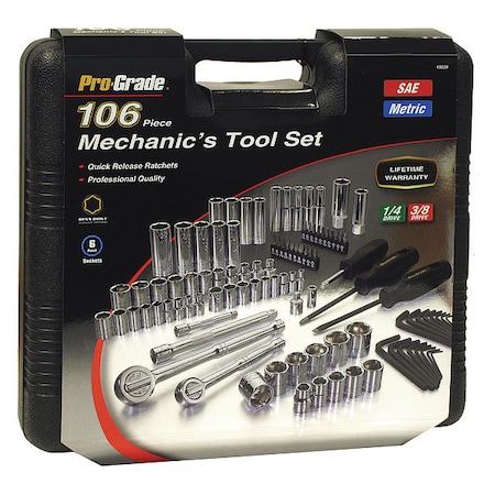 Pro-Grade Tools Tool Set., Mechanicfts, 106 pcs 19039