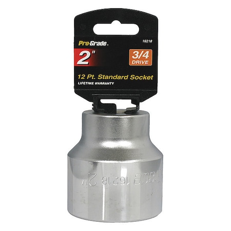 Pro-Grade Tools Socket, 3/4"Dr., 12Pt., 2" 16218