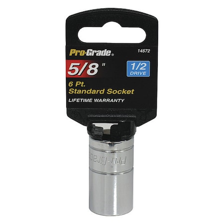 Pro-Grade Tools Socket, 1/2"Dr., 6Pt., 5/8" 14572