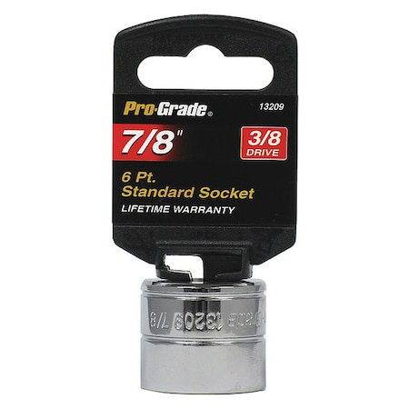 Pro-Grade Tools Socket, 3/8"Dr., 6Pt., 7/8" 13209