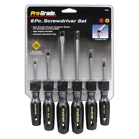 Pro-Grade Tools Screwdriver Set, 6 pcs. 19104