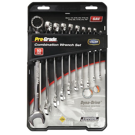 Pro-Grade Tools Sae Wrench, Sets 10 pcs. 19004