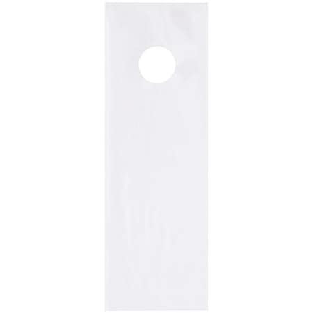 Partners Brand Poly Bags W/Doorknob Handle, 4" x 10", 2 mil, Clear, 1000 PK PBDK0410