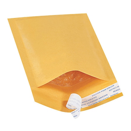 Partners Brand Self-Seal Bubble Mailers, No 000, 4" x 8", Kraft, PK500 B851SS
