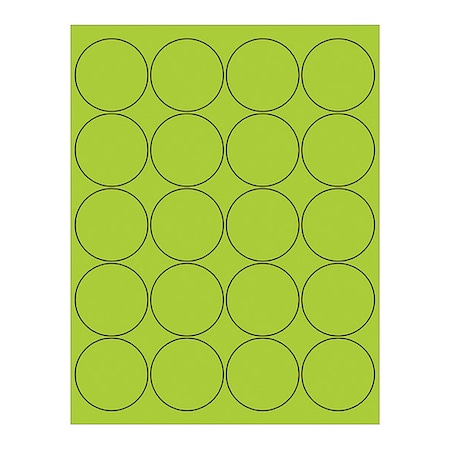 Tape Logic Tape Logic Circle Laser Labels, 2", Fluorescent Green, PK2000 LL197GN