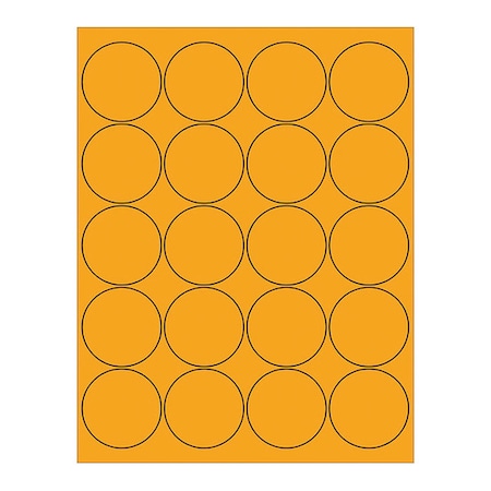 Tape Logic Tape Logic Circle Laser Labels, 2", Fluorescent Orange, PK2000 LL197OR
