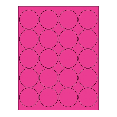Tape Logic Tape Logic Circle Laser Labels, 2", Fluorescent Pink, PK2000 LL197PK