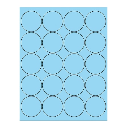 Tape Logic Tape Logic Circle Laser Labels, 2", Pastel Blue, PK2000 LL197BE