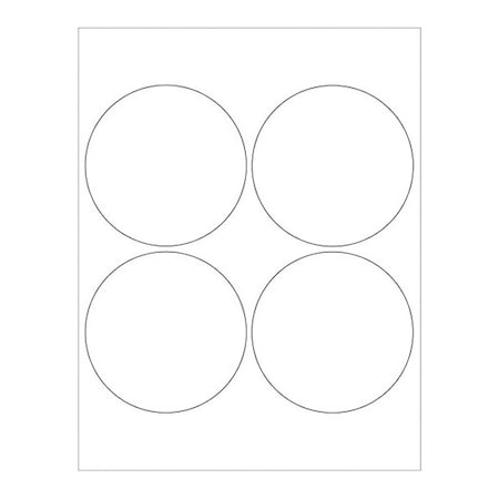 Tape Logic Tape Logic Circle Laser Labels, 4", Glossy White, PK400 LL305