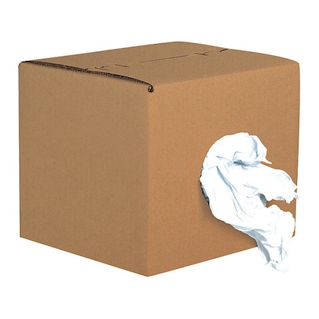 Partners Brand Box of Premium T-Shirt Rags, White, 440/Case, 50 Lbs/Case BR107