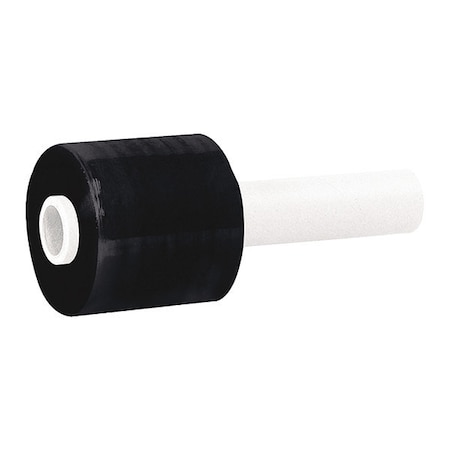 Partners Brand Stretch Film, 3" x 80G" x 1000 ft., Blk, PK18, 3" W x 1000 ft. L, 80 ga., Cast Style, Black TNBEC303BLK