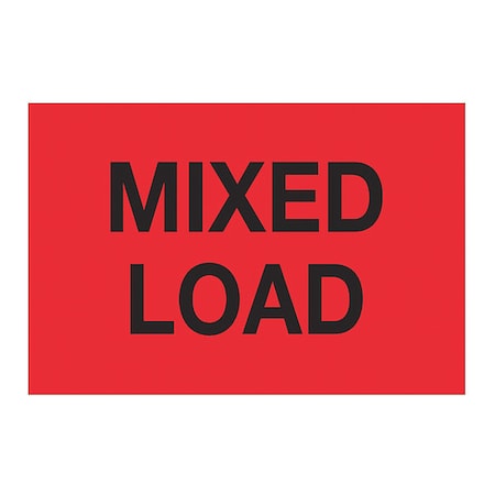 Tape Logic Tape Logic Labels, "Mixed Load", 2 x 3", Fluorescent Red, 500/Roll DL1624