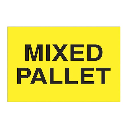 Tape Logic Tape Logic Labels, "Mixed Pallet", 2 x 3", Fluorescent Yellow, 500/Roll DL1622